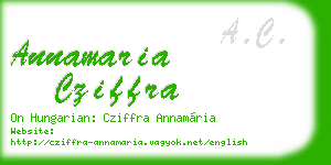 annamaria cziffra business card